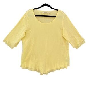 Soft Surroundings Siesta Key Tunic Yellow Iris Sz XL
